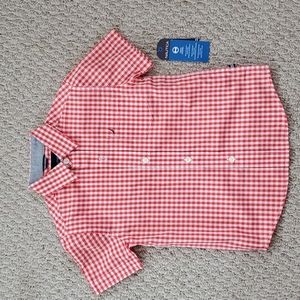 Nautica Orange Gingham Check Shirt
